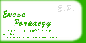 emese porpaczy business card